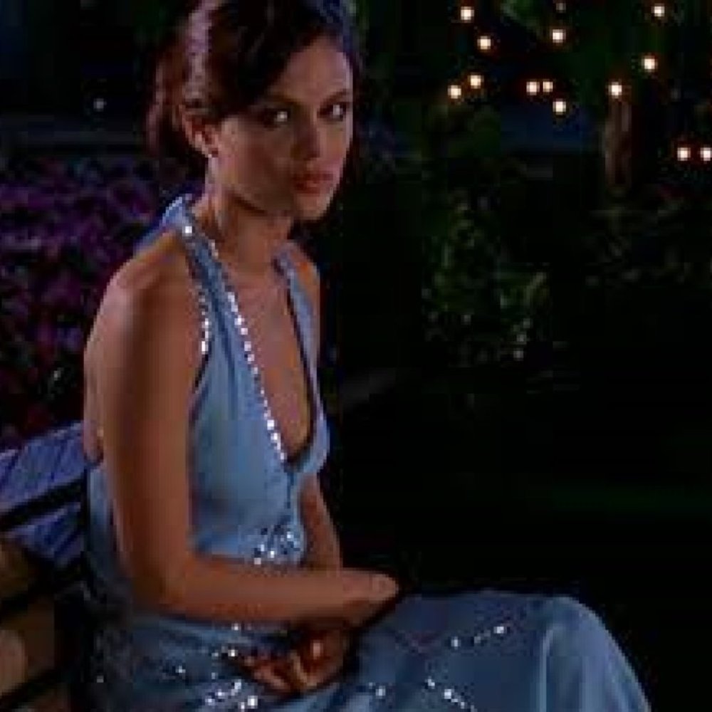 ASO Summer Roberts Rachel Bilson O.C. Blue halter sequin dress - Ultra rare!!!